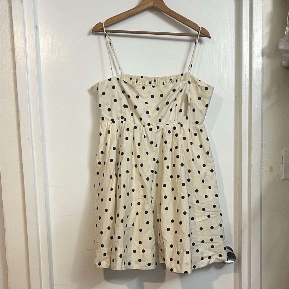 Anthropologie Maeve Cream and Black Polka Dot Dress